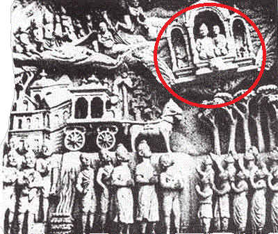 A Vimana depicted in Ellora Caves