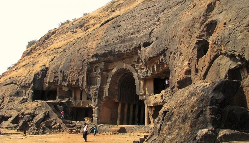 Rock Cut Bhaja caves in India