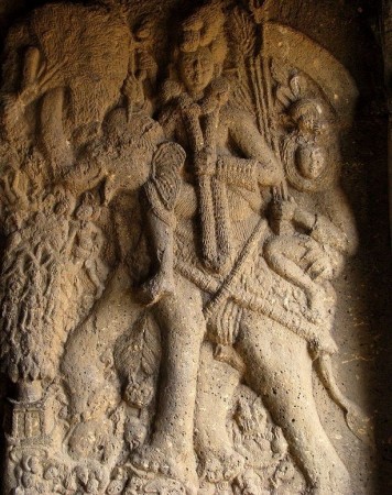 Man on Elephant at bhaja caves