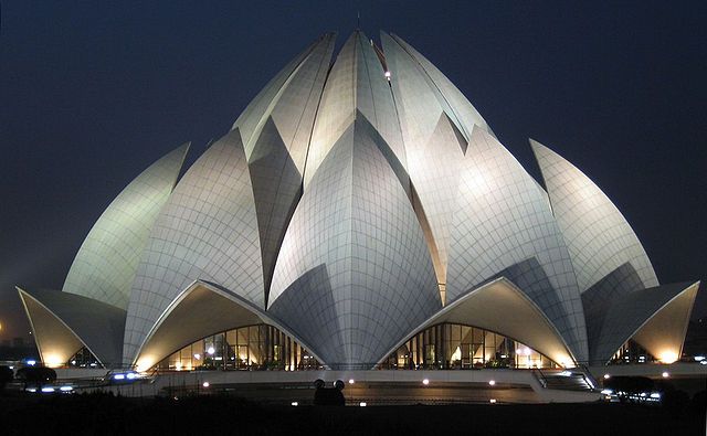 The Lotus Temple, located in New Delhi, India