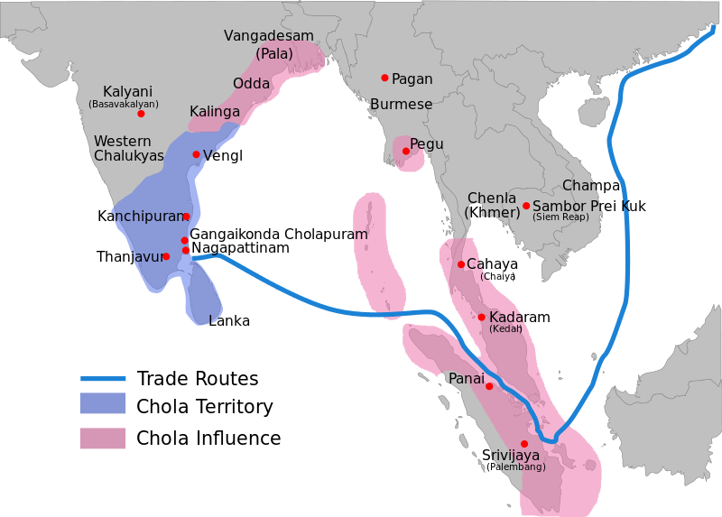 Chola territories during Rajendra Chola I, c. 1030