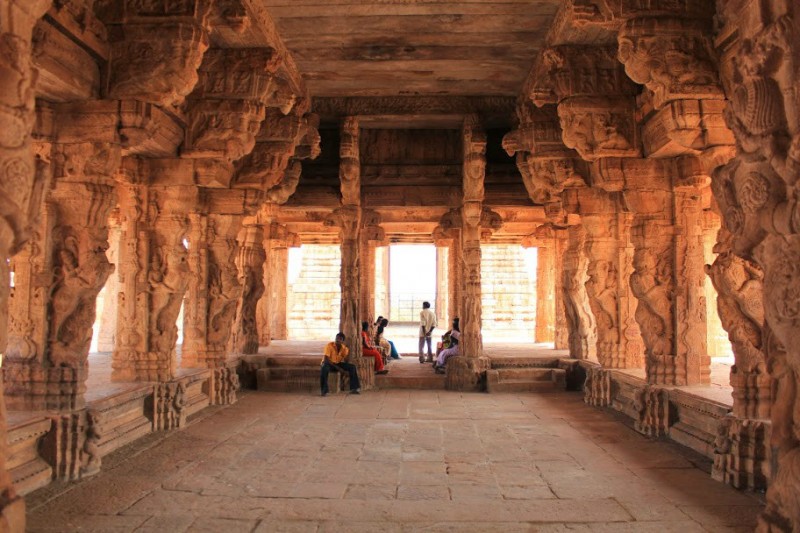 Ornately decorated mandapa of Madhavaraya temple at Gandikota