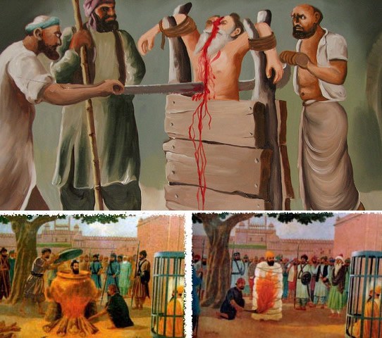 Sawed, Boiled and Burned Alive – Bhai Dayala, Bhai Mati Das and Bhai Sati Das