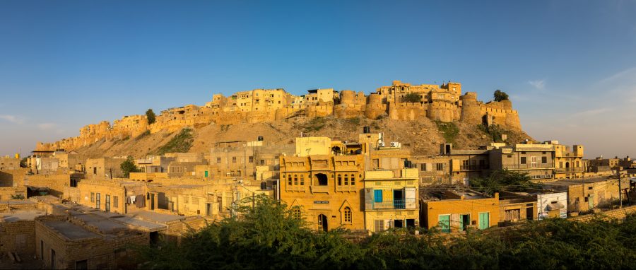 Beautiful panorama of the Golden Fort of Jaisalmer, India