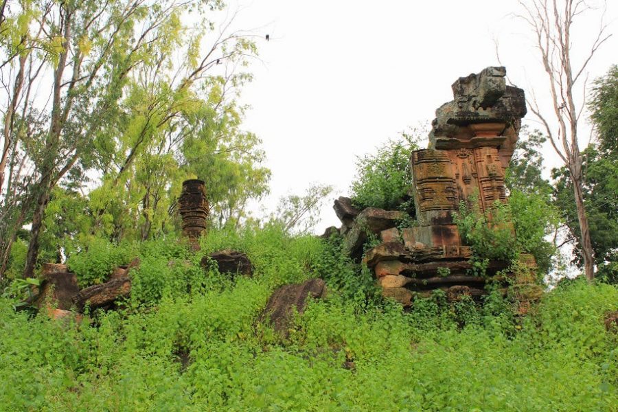 Ruins of ancient Hindu Temple at Manthani, Telangana, India