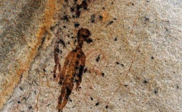 Cave painting depicting aliens