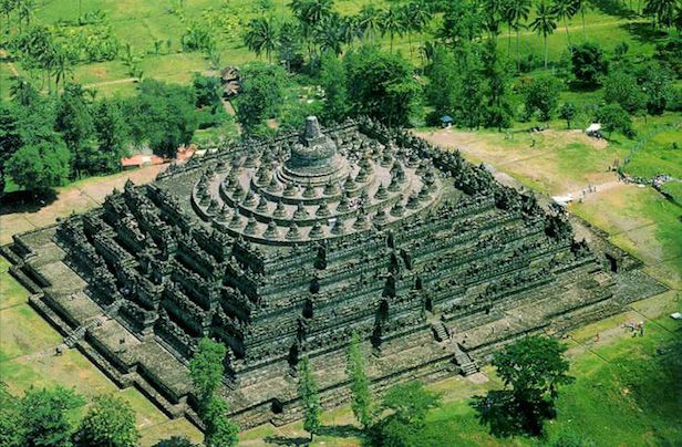 Borobudur temple complex of Indonesia.