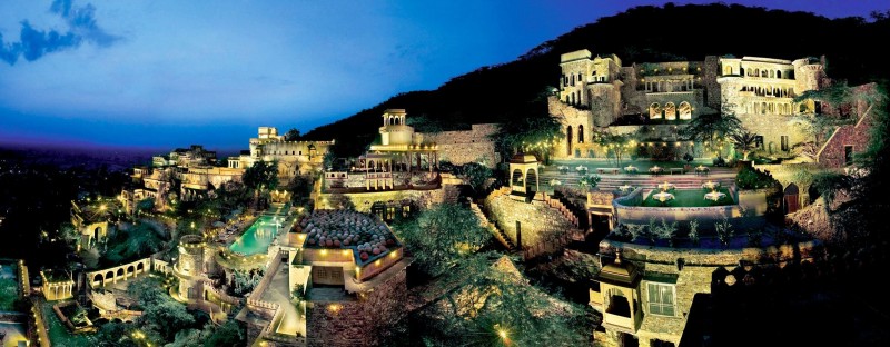 Neemrana Fort Palace Night Panorama