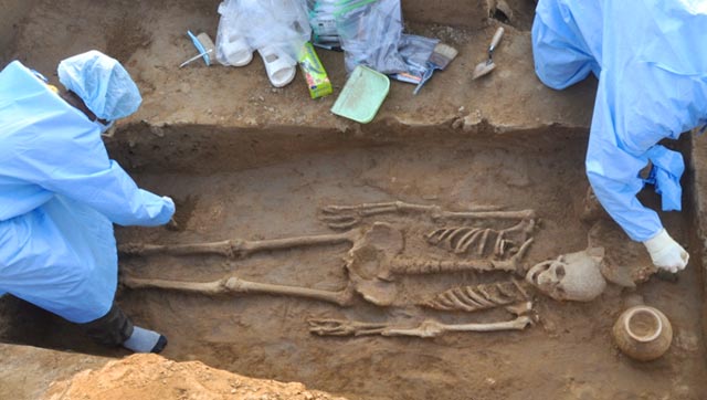 four Human Skeletons found in Rakhigarhi, Harappan site in Haryana